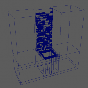 3D modeling for Aleph’s library Square pit on the floor: 260.260cm Pit’s depth: Around 400cm The narrow Space between walls and the edge of pit: 30cm